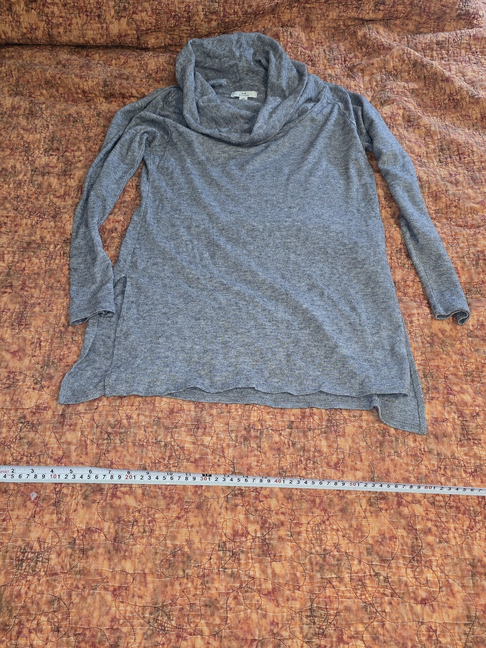 Cozy Gray Cowl Neck Women's Sweater